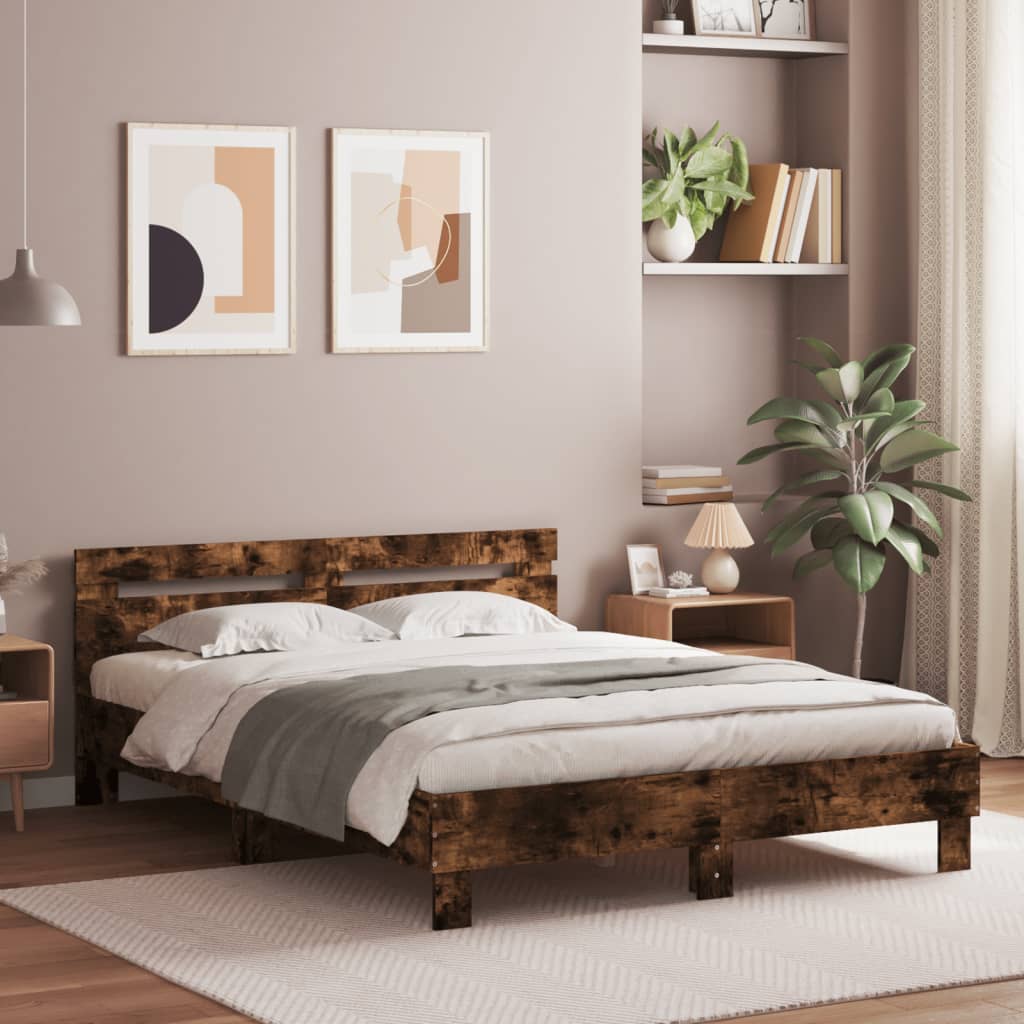 Modern Wooden King Size 1.5m Bed Frame Base With Headboard Wood Beds Solid