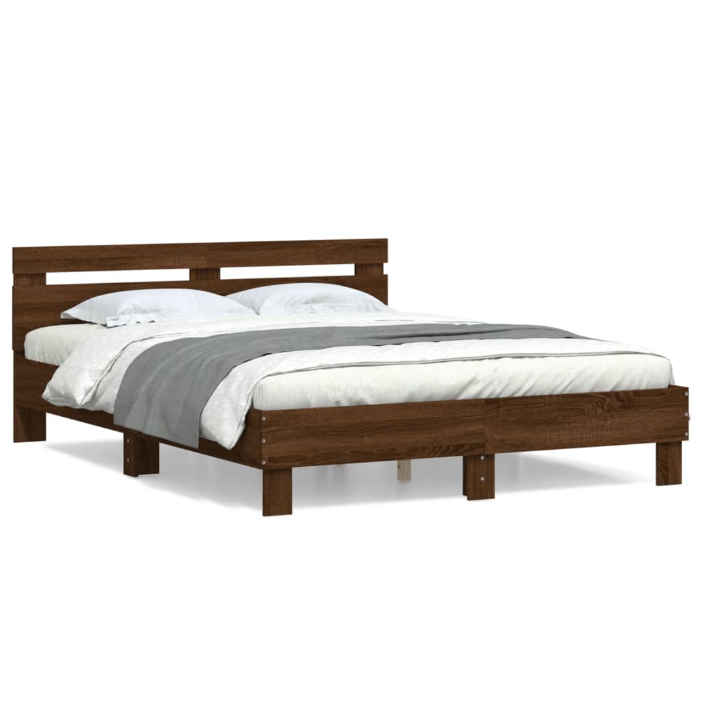 Modern Wooden King Size 1.5m Bed Frame Base With Headboard Wood Beds Solid
