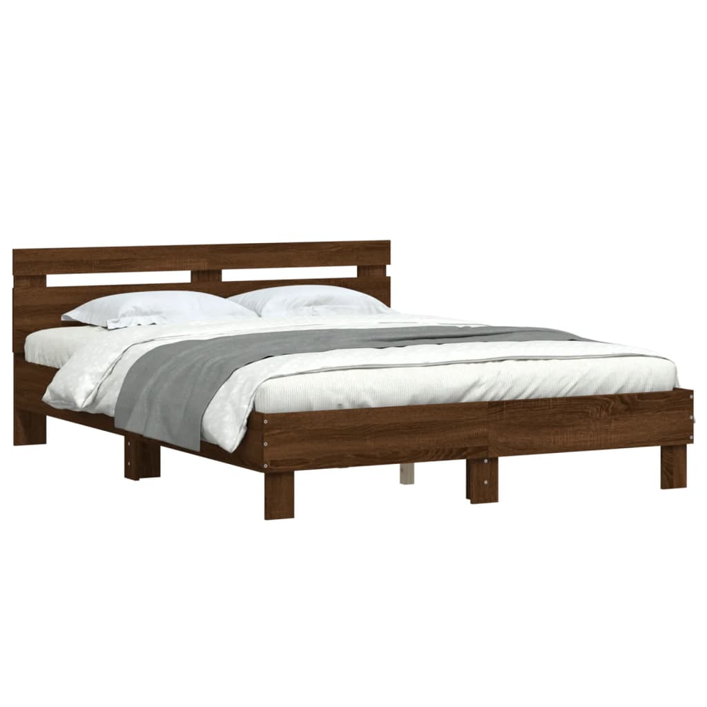 Modern Wooden King Size 1.5m Bed Frame Base With Headboard Wood Beds Solid