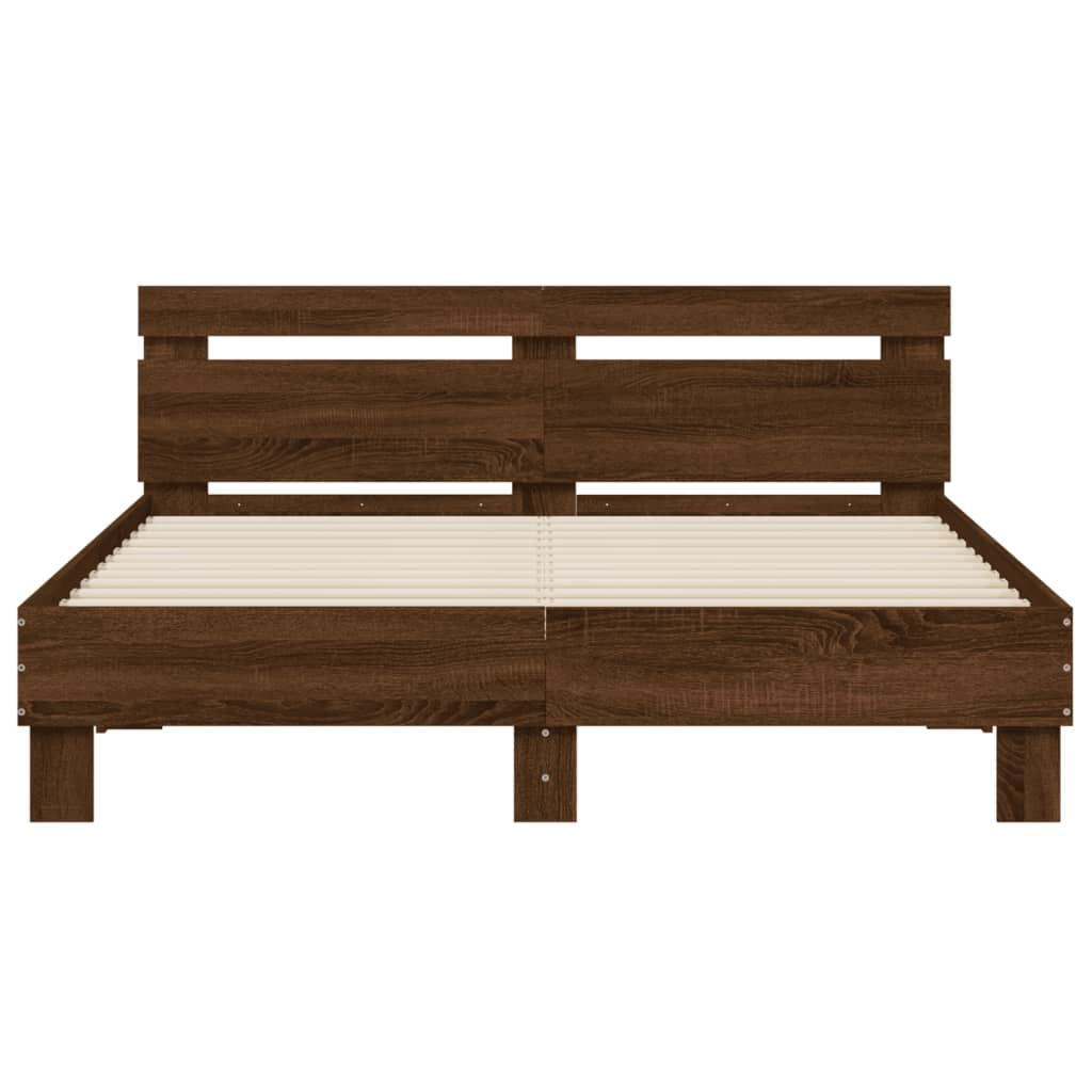 Modern Wooden King Size 1.5m Bed Frame Base With Headboard Wood Beds Solid
