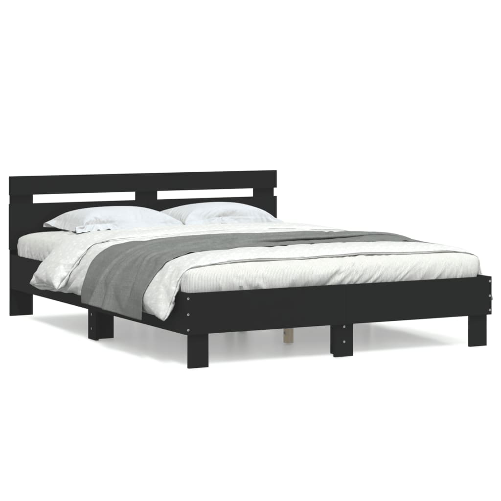 Bed Frame without Mattress Black 140x200 cm