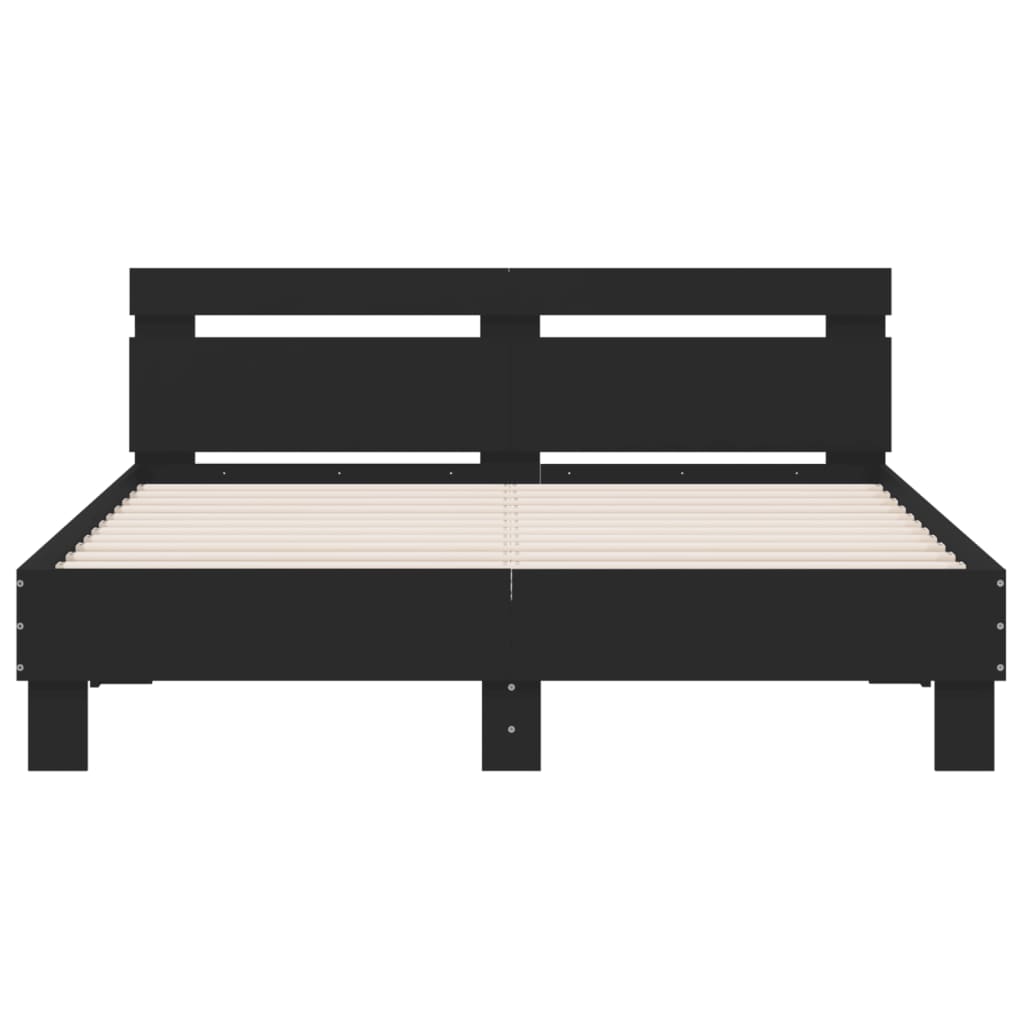 Bed Frame without Mattress Black 140x200 cm