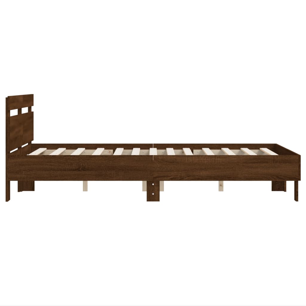 Bed Frame without Mattress Brown Oak 120x200 cm