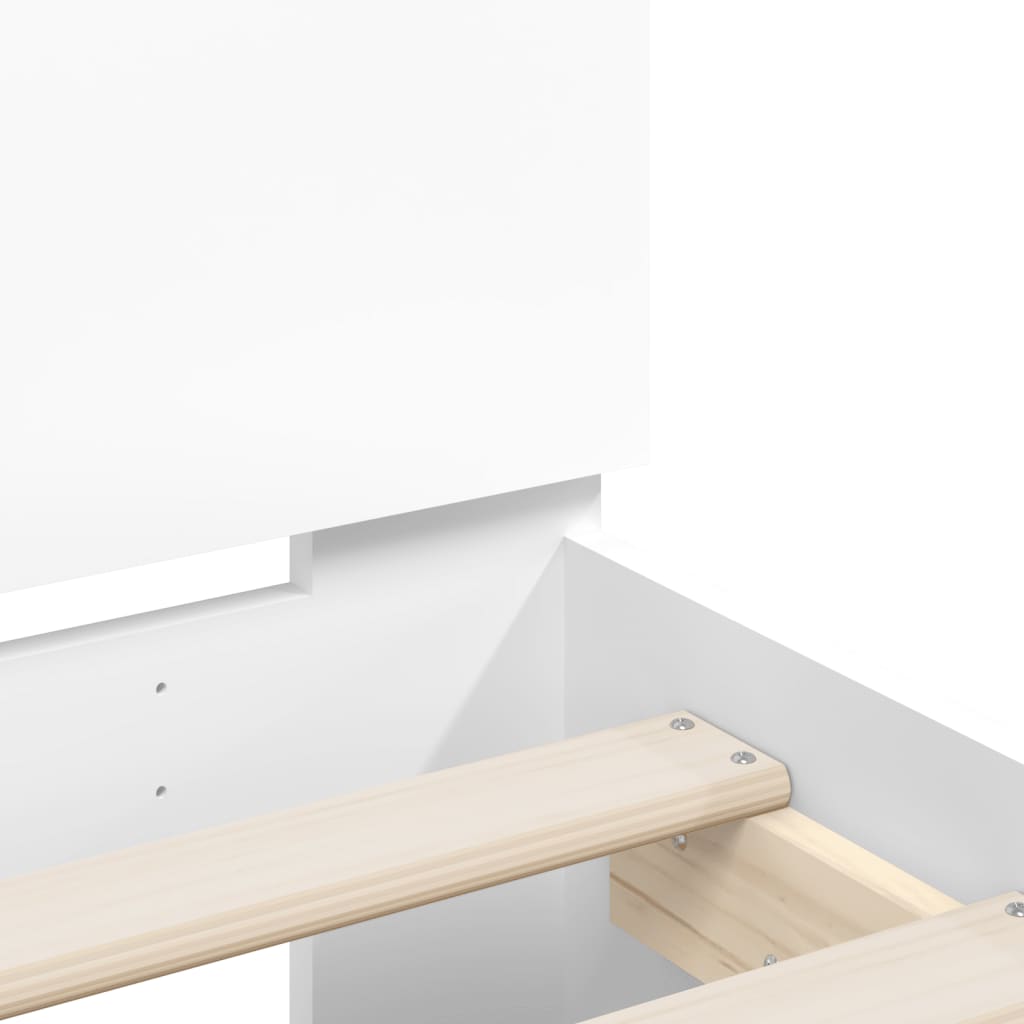 Modern Wooden Double Size 1.35m Bed Frame Base With Headboard Wood Beds