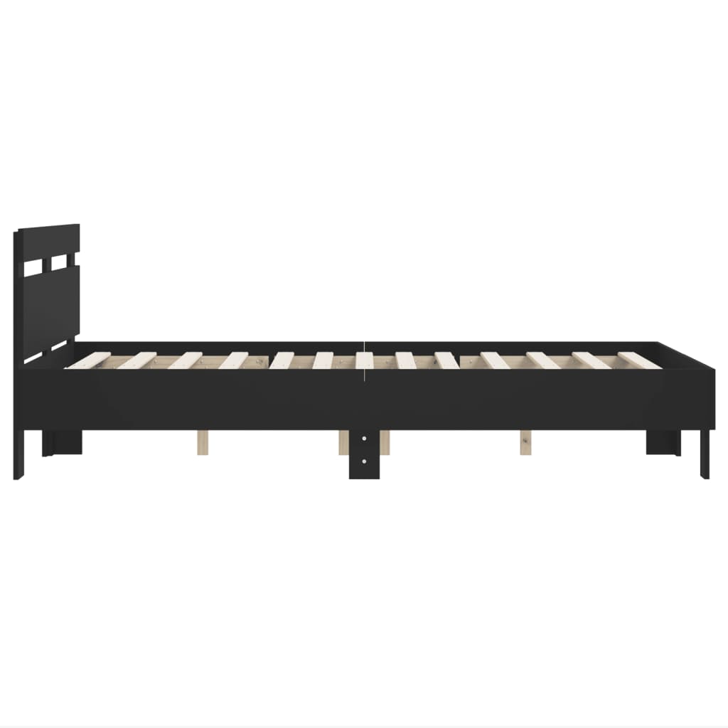 Modern Wooden Double Size 1.35m Bed Frame Base With Headboard Wood Beds