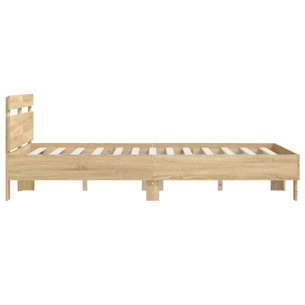 Modern Wooden Double Size 1.35m Bed Frame Base With Headboard Wood Beds