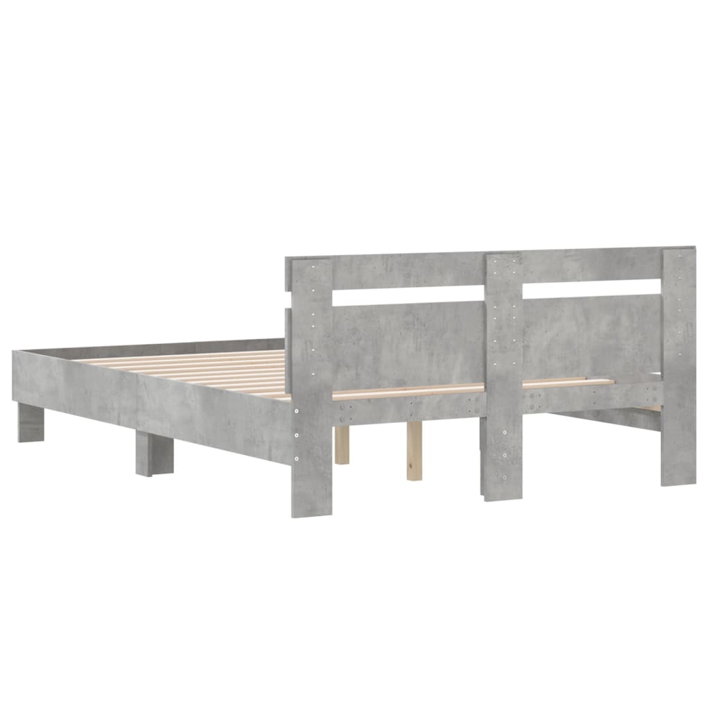 Modern Wooden Double Size 1.35m Bed Frame Base With Headboard Wood Beds