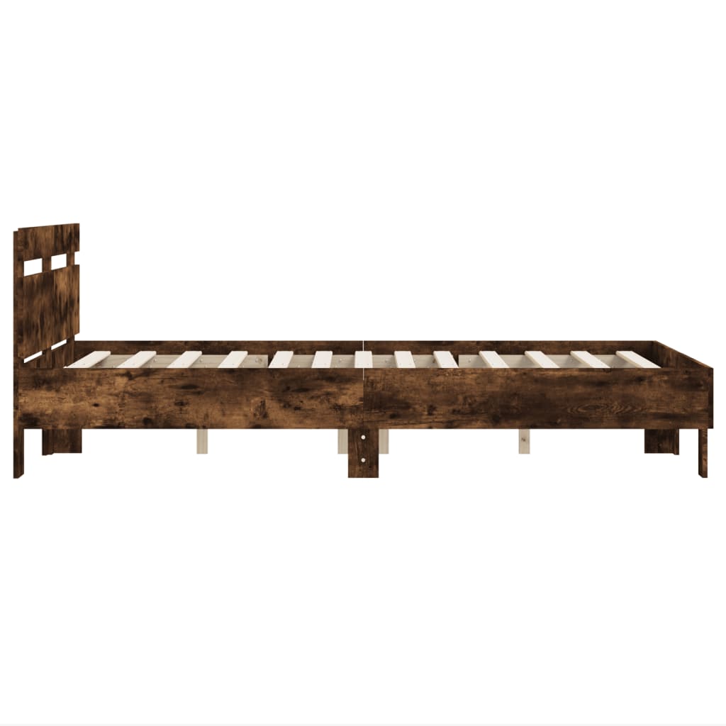 Modern Wooden Double Size 1.35m Bed Frame Base With Headboard Wood Beds