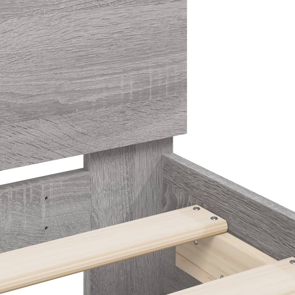 Modern Wooden Double Size 1.35m Bed Frame Base With Headboard Wood Beds