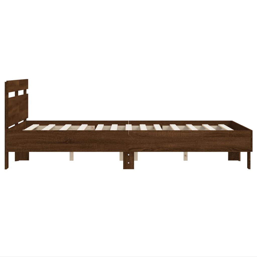 Modern Wooden Double Size 1.35m Bed Frame Base With Headboard Wood Beds