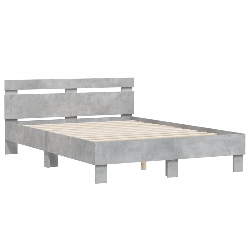 Bed Frame without Mattress Concrete Grey 120x190 cm Small Double