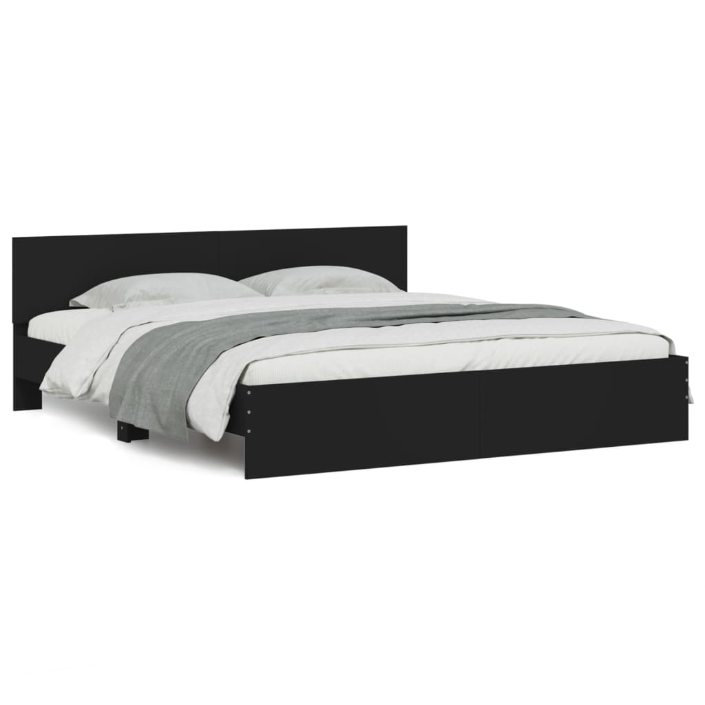 Modern Wooden Emperor Size 2m Bed Frame Base With Headboard Wood Beds