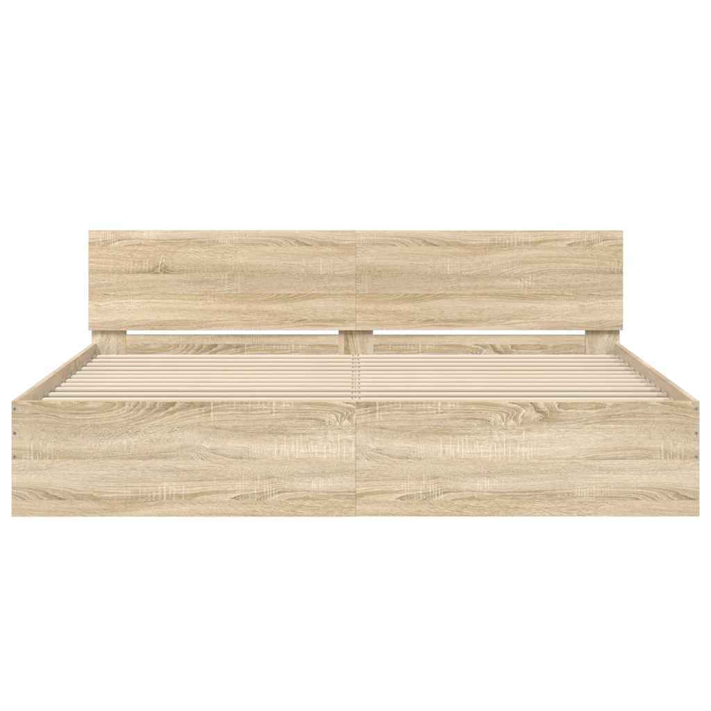 Modern Wooden Emperor Size 2m Bed Frame Base With Headboard Wood Beds