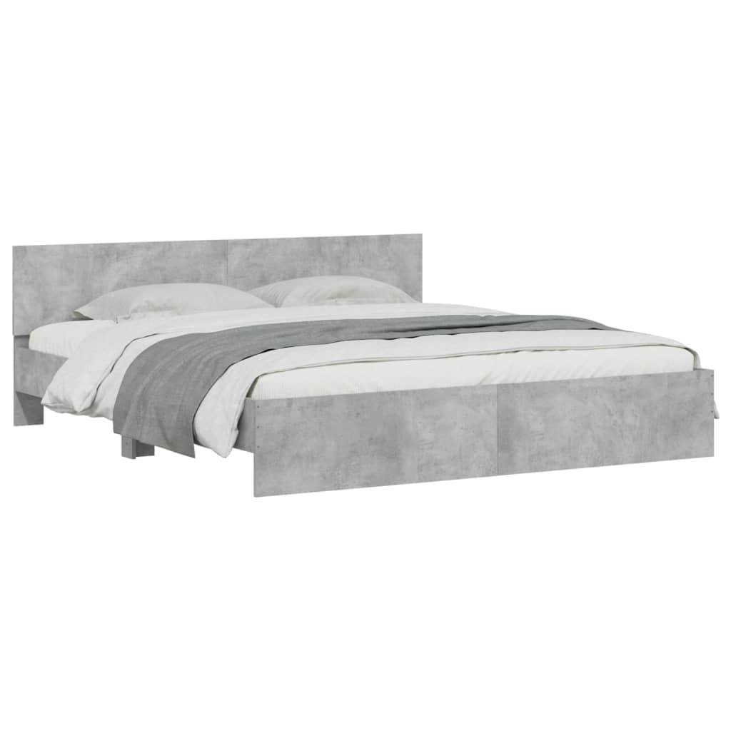 Bed Frame without Mattress Concrete Grey 200x200 cm