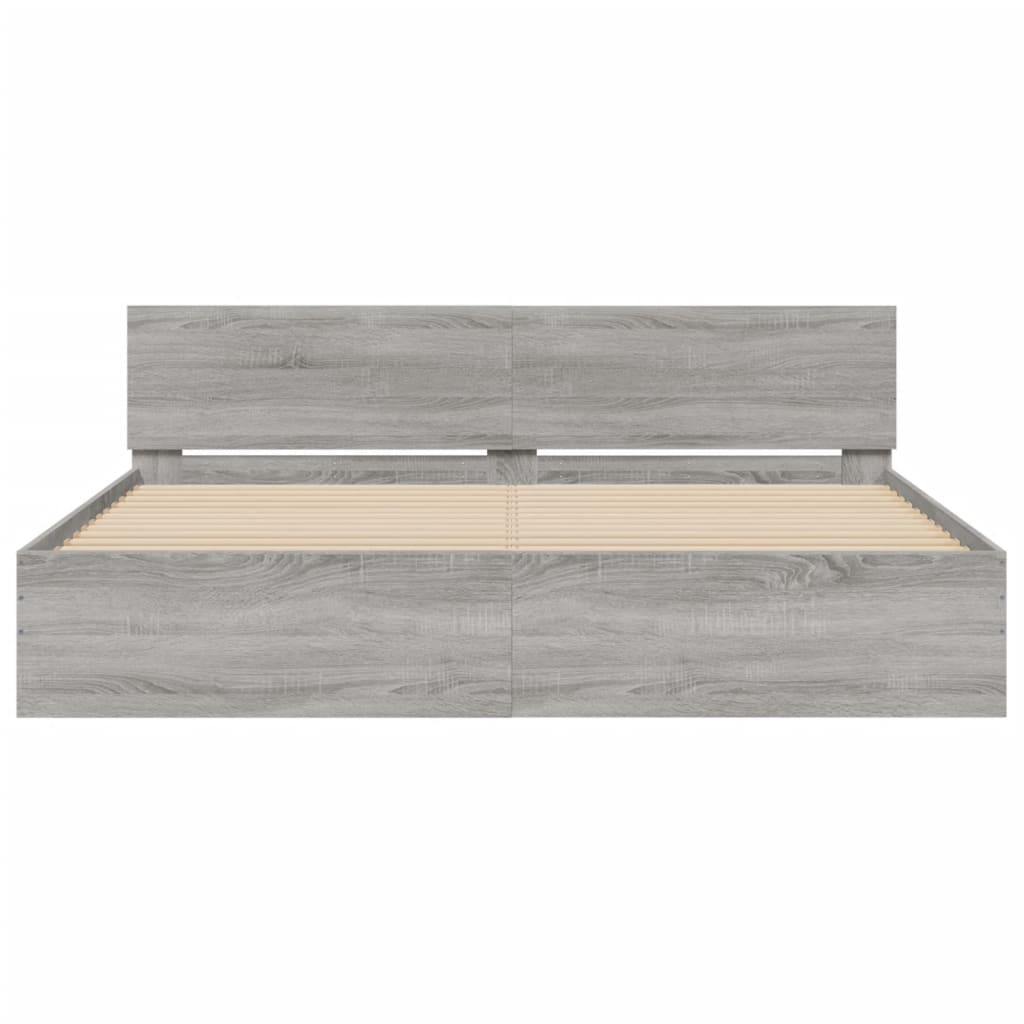 Modern Wooden Emperor Size 2m Bed Frame Base With Headboard Wood Beds