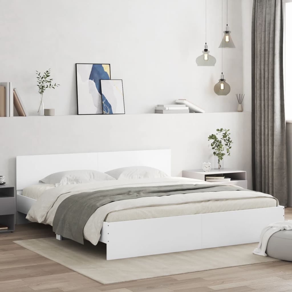 Modern Wooden Super King Size 1.8m Bed Frame Base With Headboard Wood Beds
