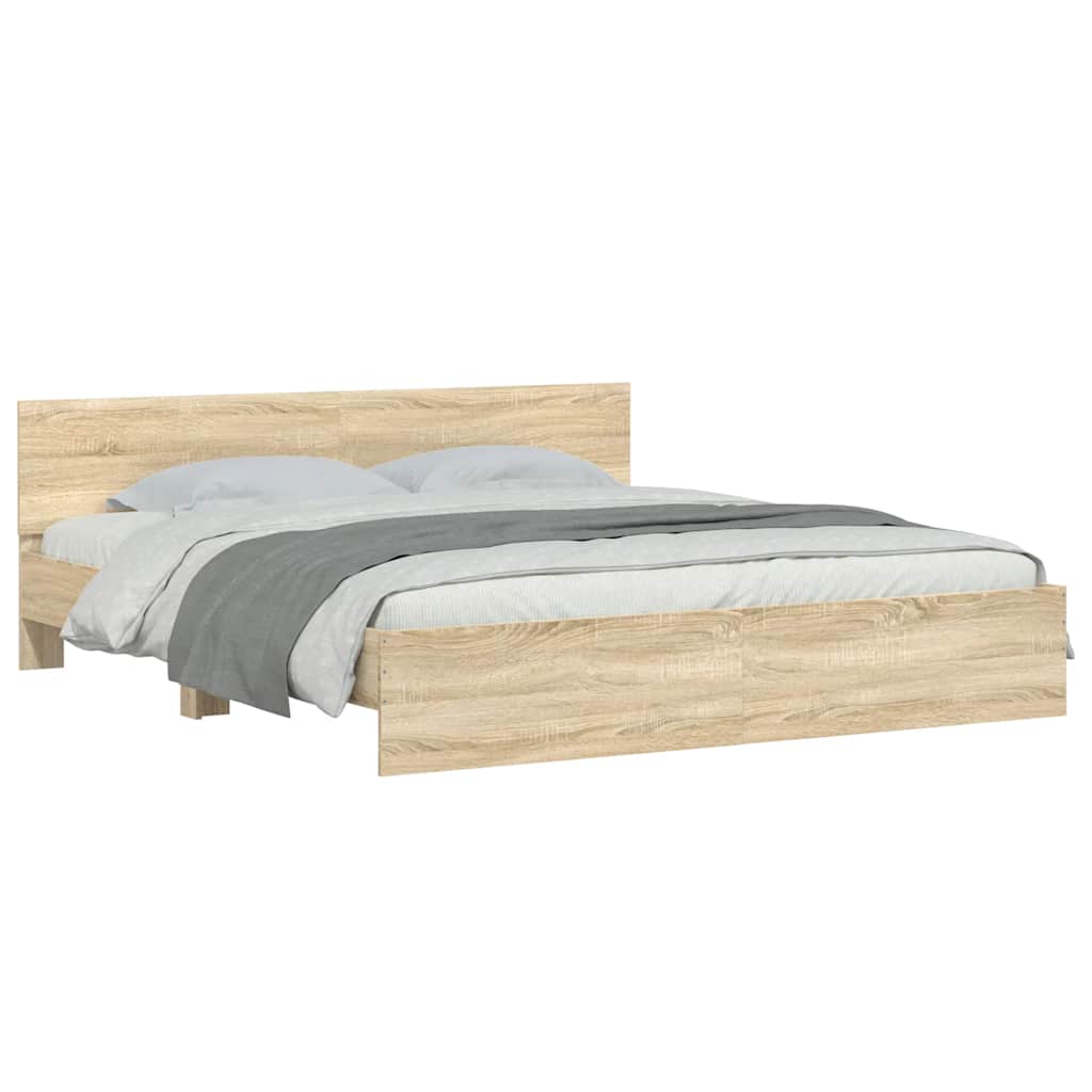 Bed Frame without Mattress Sonoma Oak 180x200 cm Super King
