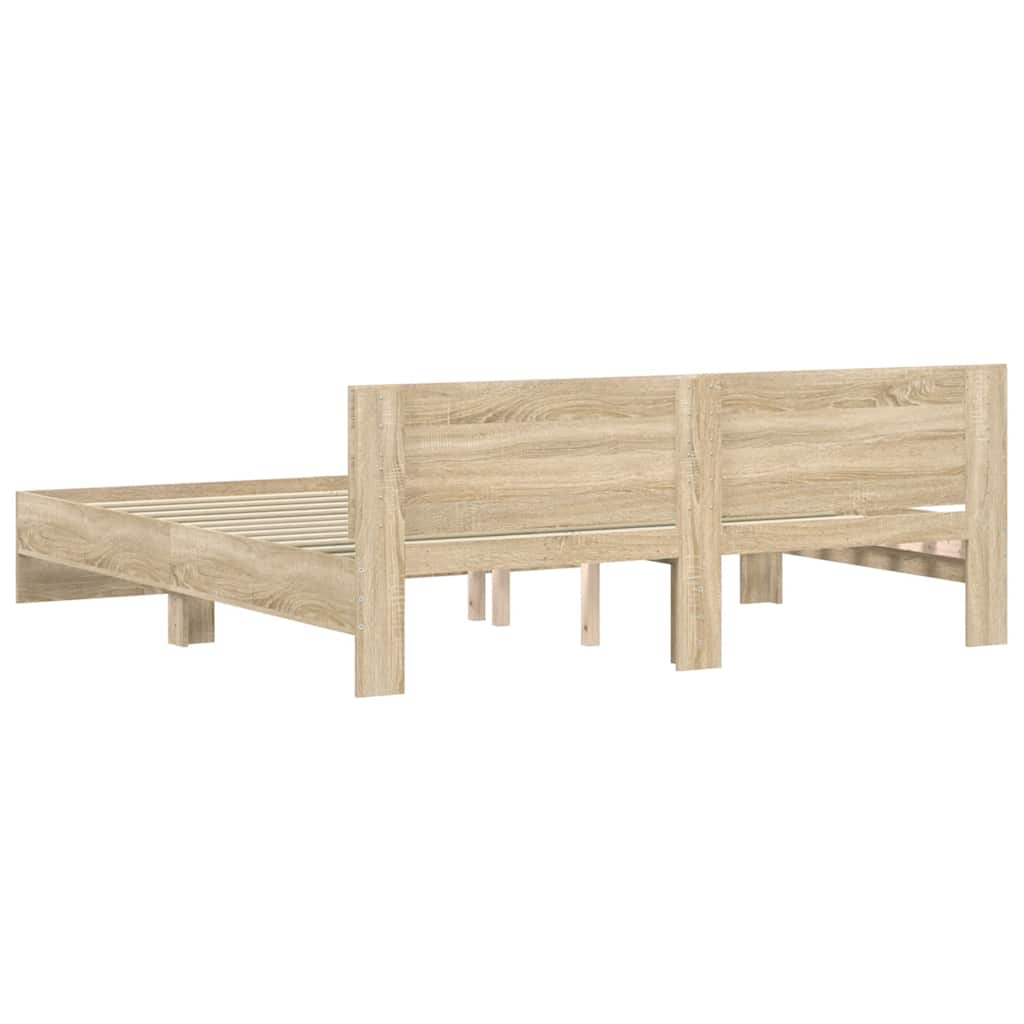 Bed Frame without Mattress Sonoma Oak 180x200 cm Super King