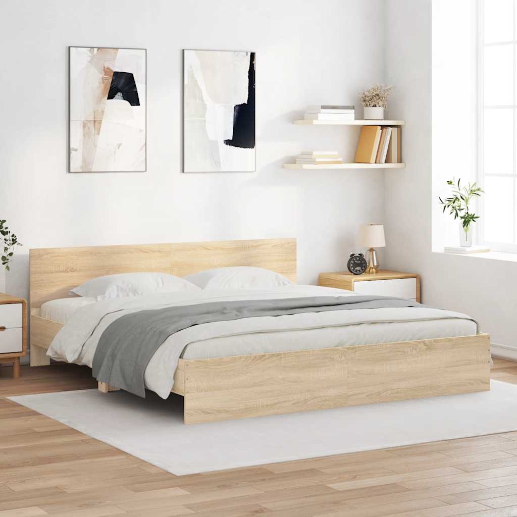Modern Wooden Super King Size 1.8m Bed Frame Base With Headboard Wood Beds