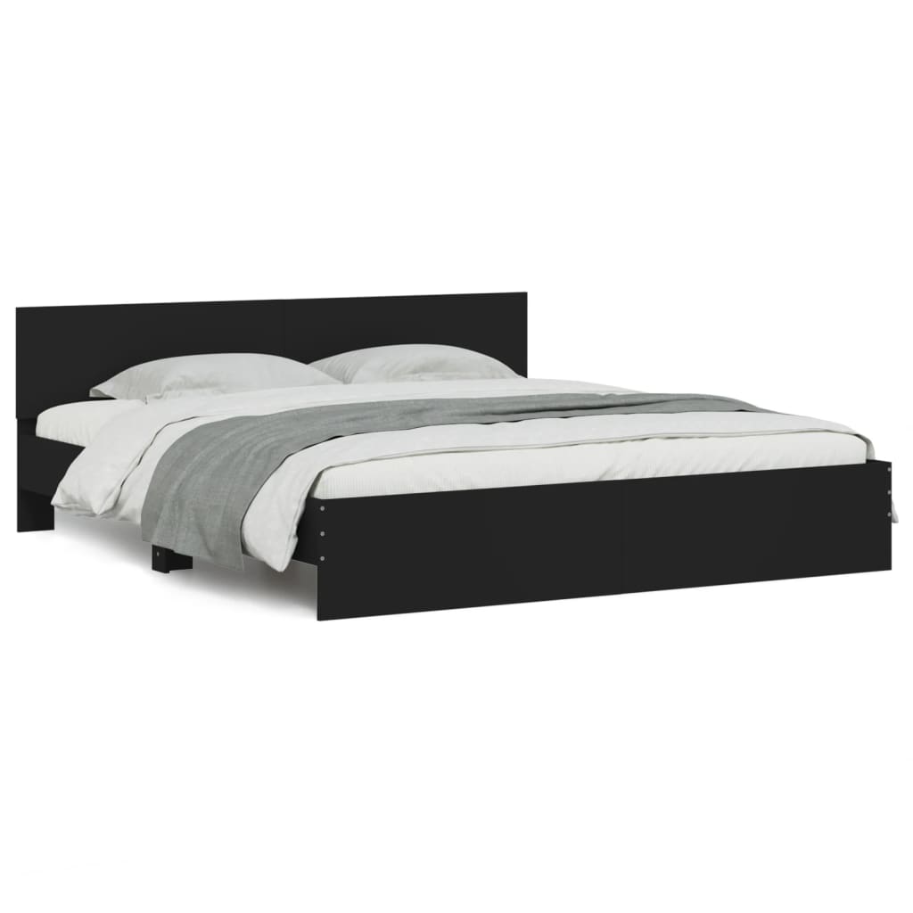 Modern Wooden Queen Size 1.6m Bed Frame Base With Headboard Wood Beds