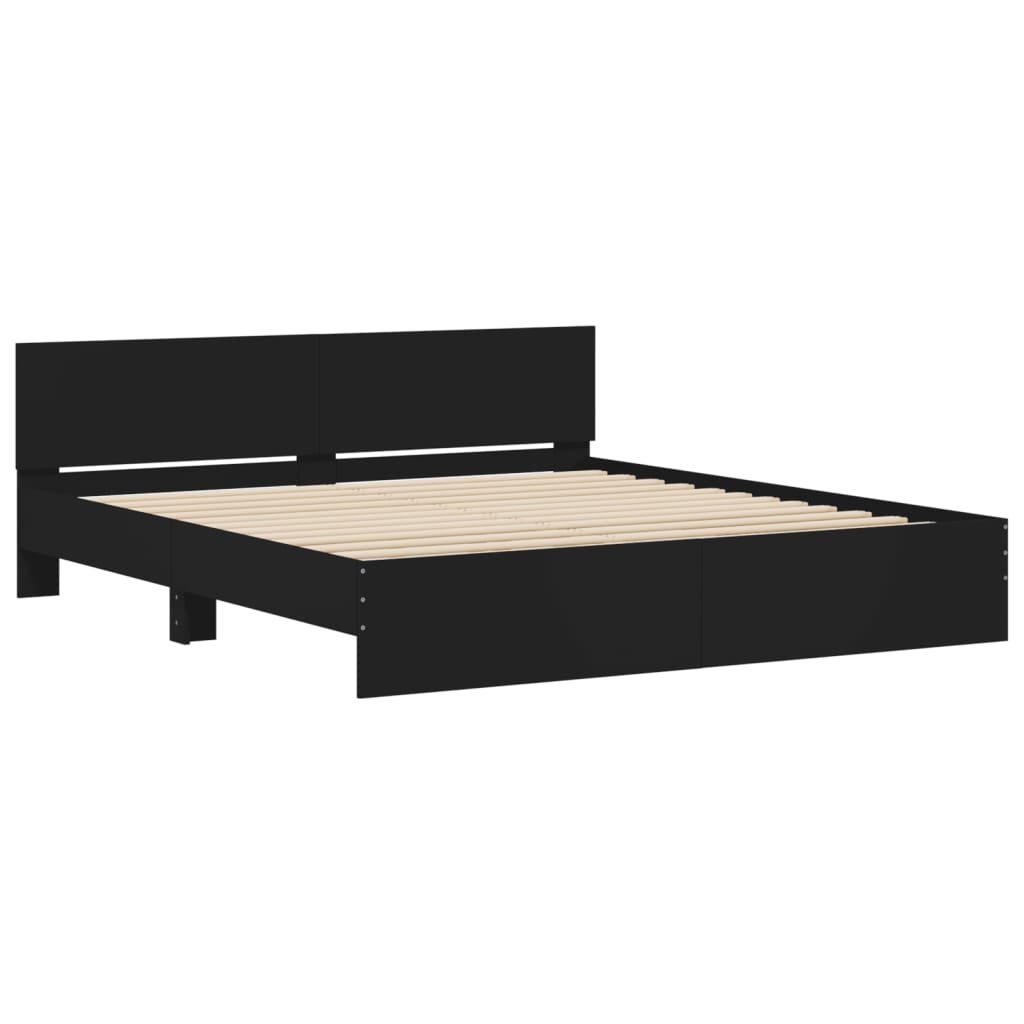 Modern Wooden Queen Size 1.6m Bed Frame Base With Headboard Wood Beds