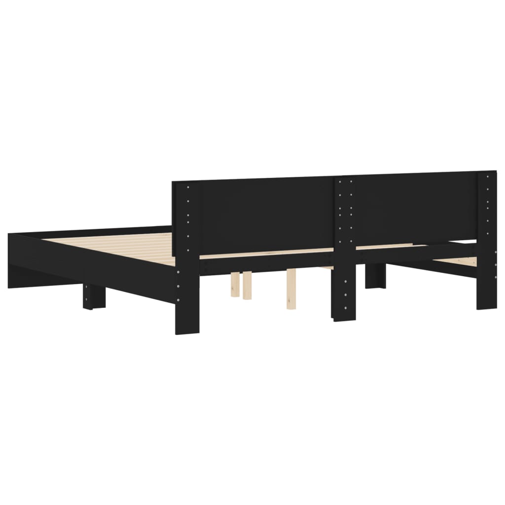 Bed Frame without Mattress Black 160x200 cm