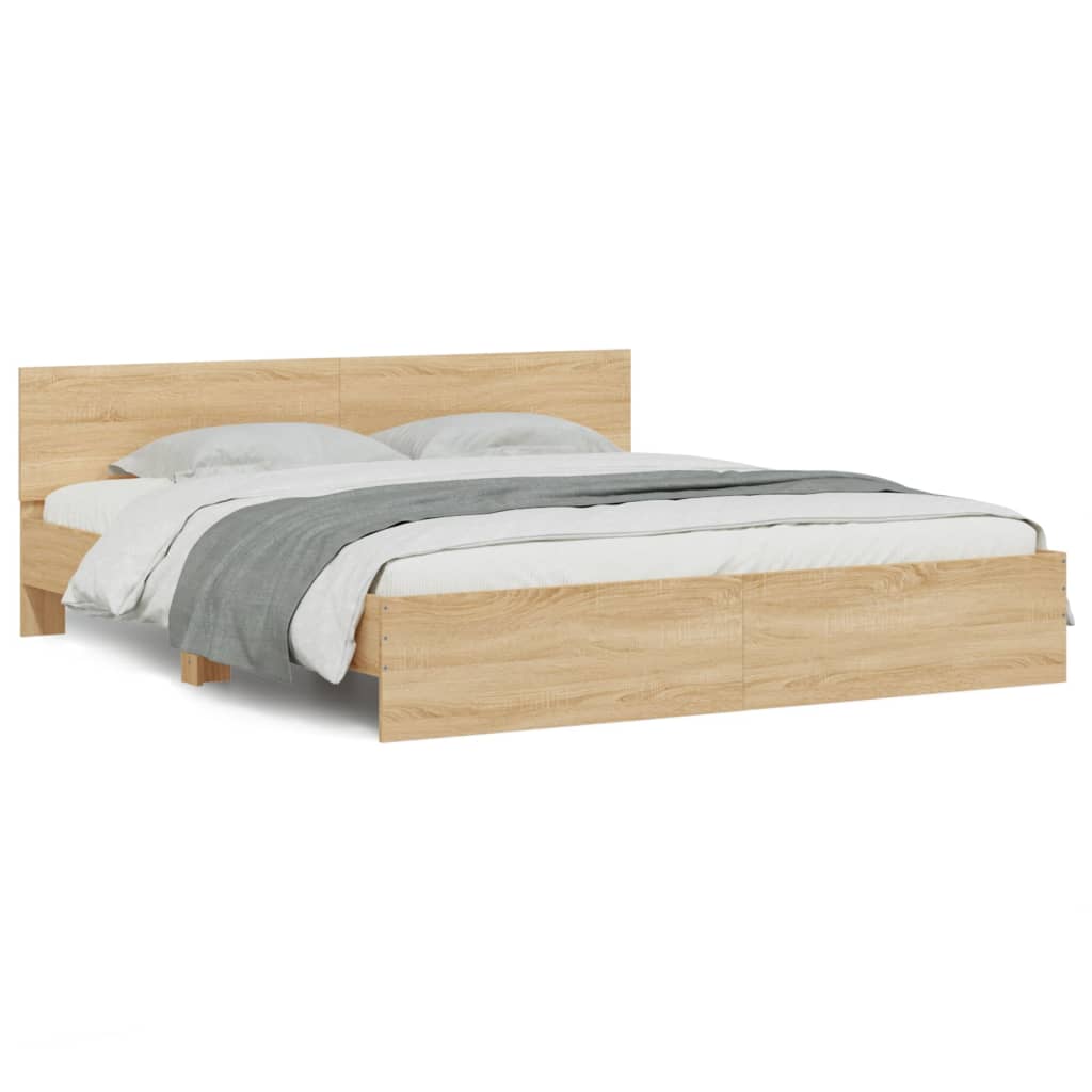 Bed Frame without Mattress Sonoma Oak 160x200 cm