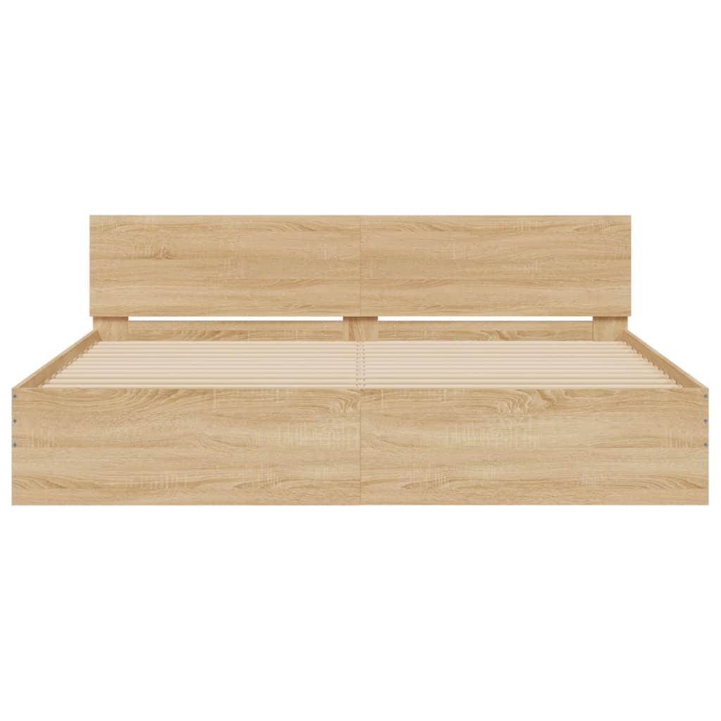 Bed Frame without Mattress Sonoma Oak 160x200 cm