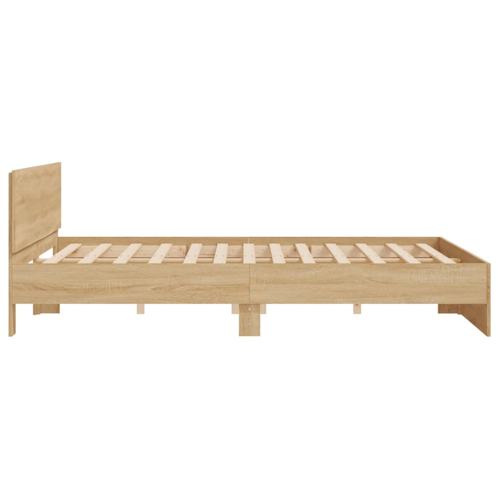 Bed Frame without Mattress Sonoma Oak 160x200 cm
