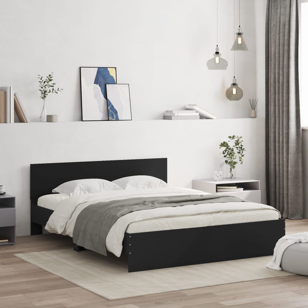 Modern Wooden King Size 150cm Bed Frame Base With Headboard Wood Beds