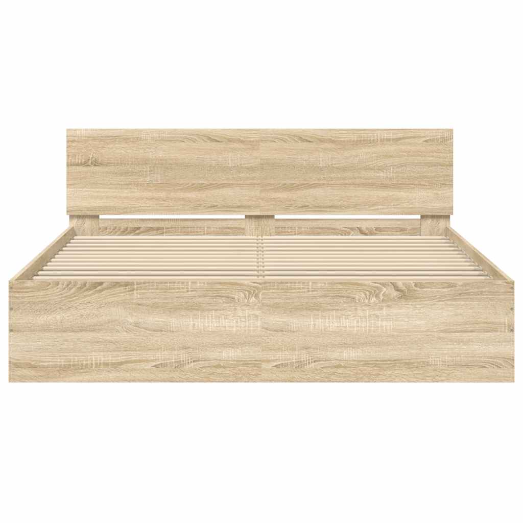 Modern Wooden King Size 150cm Bed Frame Base With Headboard Wood Beds