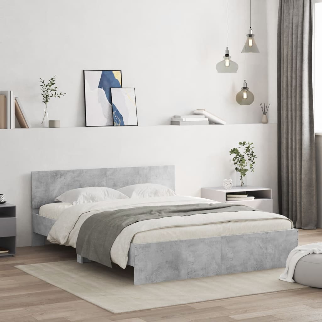 Modern Wooden King Size 150cm Bed Frame Base With Headboard Wood Beds