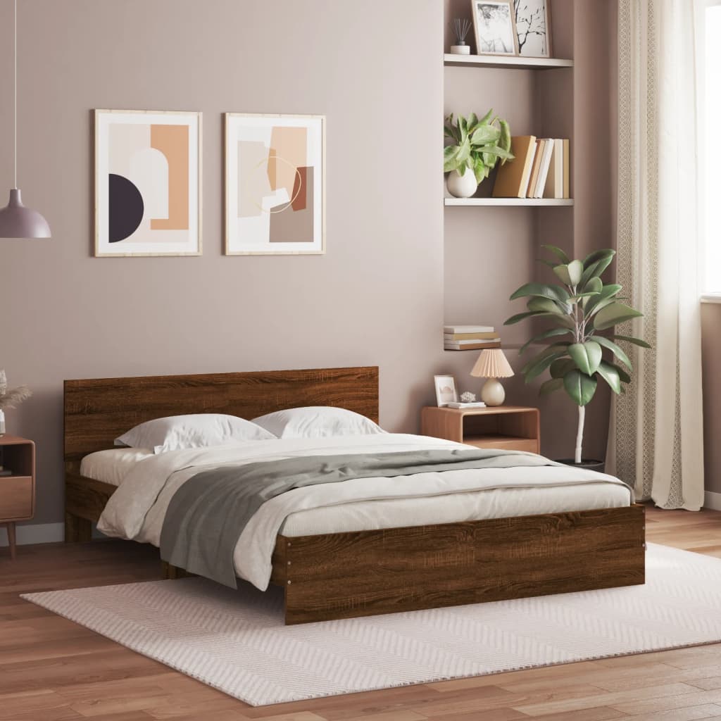 Modern Wooden King Size 150cm Bed Frame Base With Headboard Wood Beds