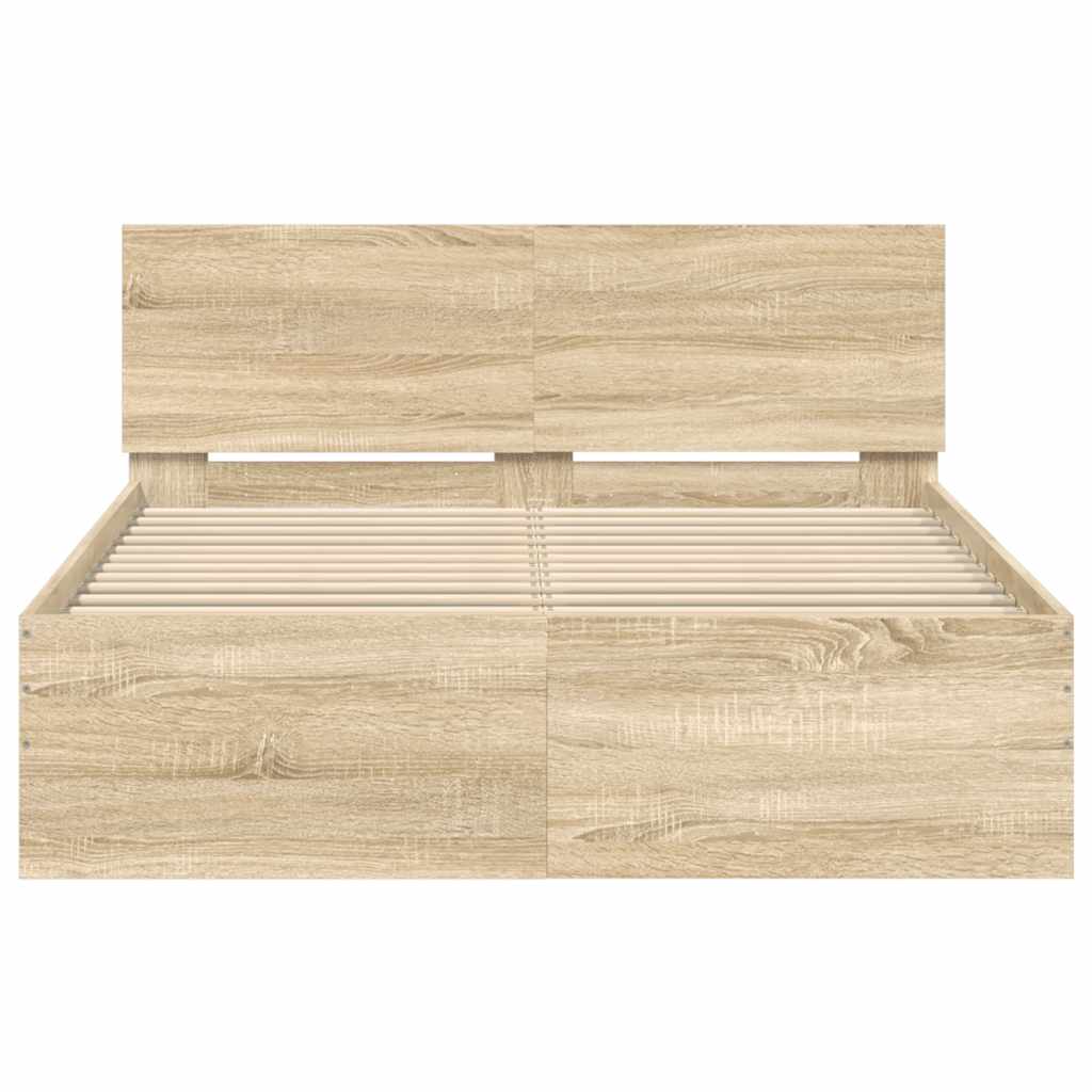 Bed Frame without Mattress Sonoma Oak 120x200 cm