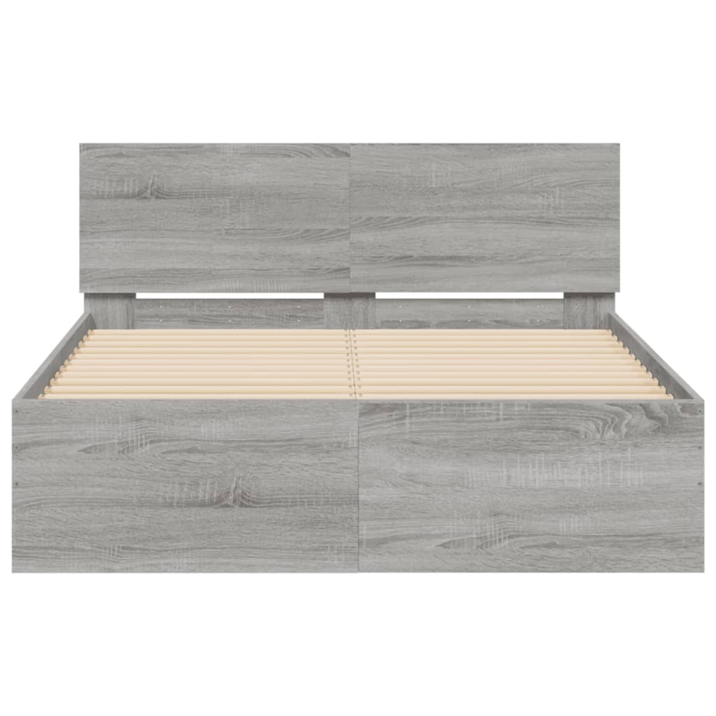 Bed Frame without Mattress Grey Sonoma 120x200 cm