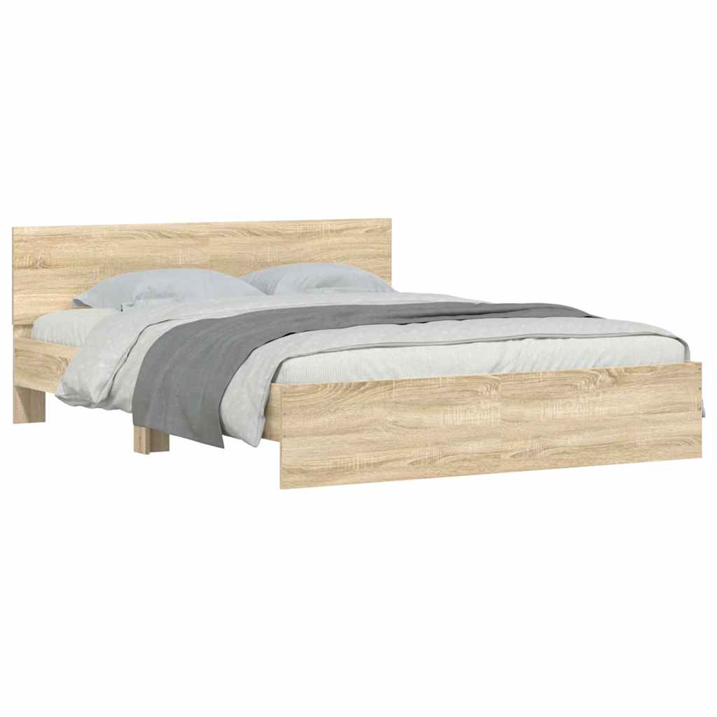 Bed Frame without Mattress Sonoma Oak 140x190 cm