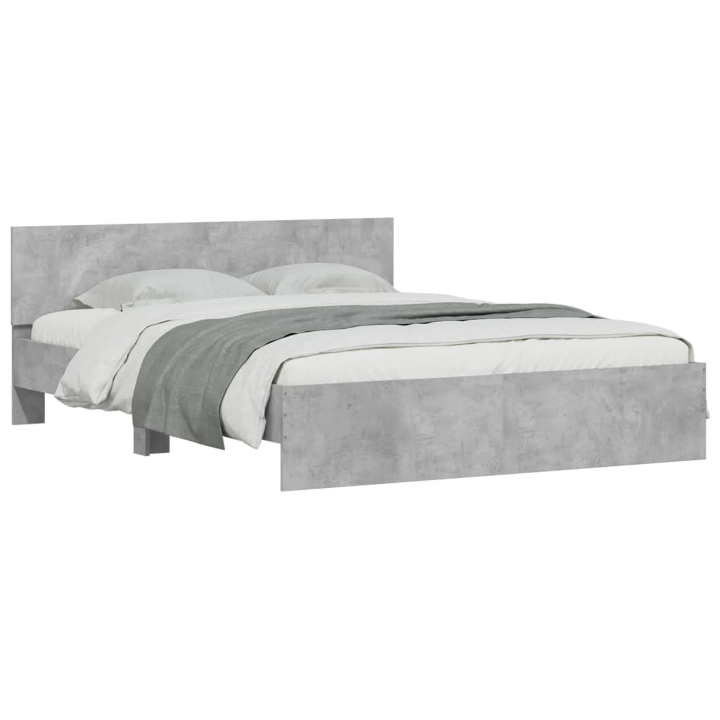 Bed Frame without Mattress Concrete Grey 140x190 cm