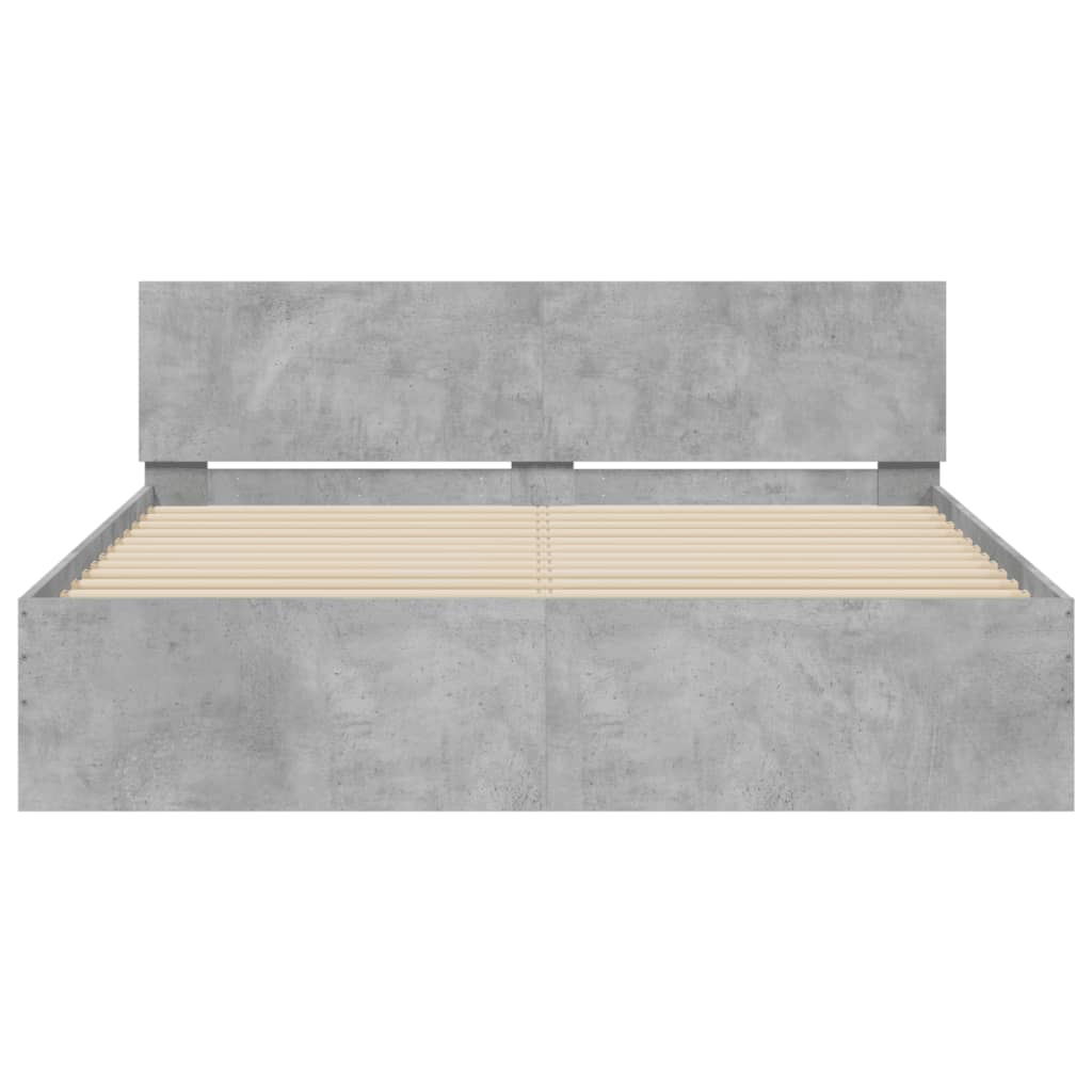 Bed Frame without Mattress Concrete Grey 140x190 cm