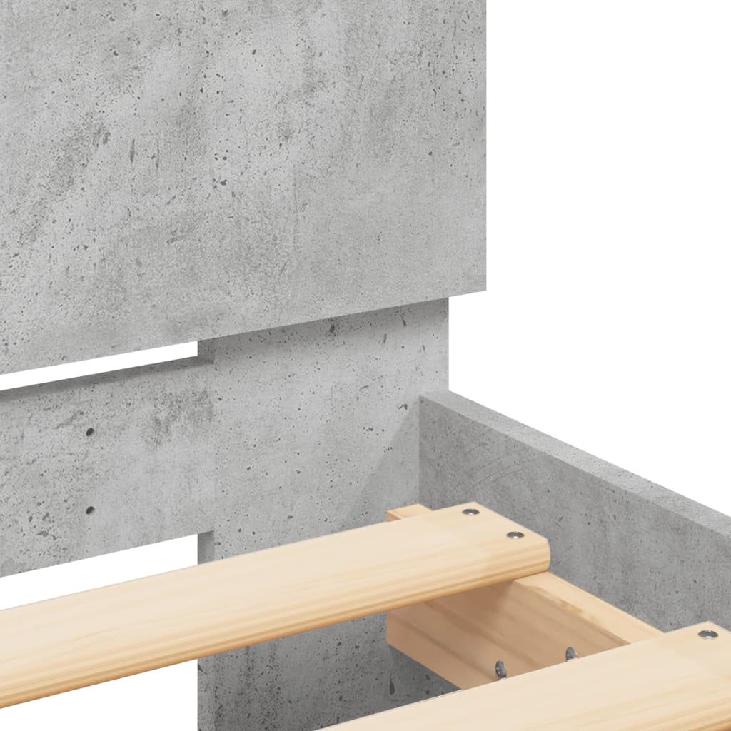 Bed Frame without Mattress Concrete Grey 140x190 cm
