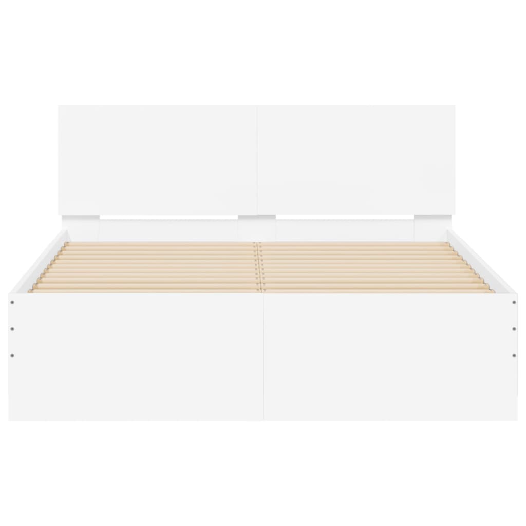 Modern Wooden Double Size 135cm Bed Frame Base With Headboard Wood Beds