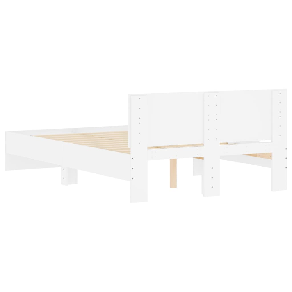 Modern Wooden Double Size 135cm Bed Frame Base With Headboard Wood Beds