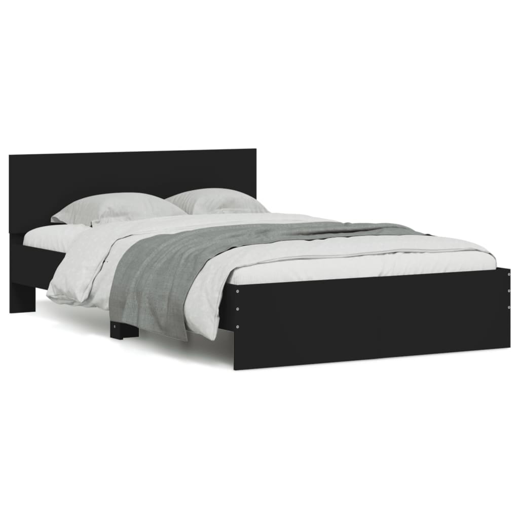 Modern Wooden Double Size 135cm Bed Frame Base With Headboard Wood Beds