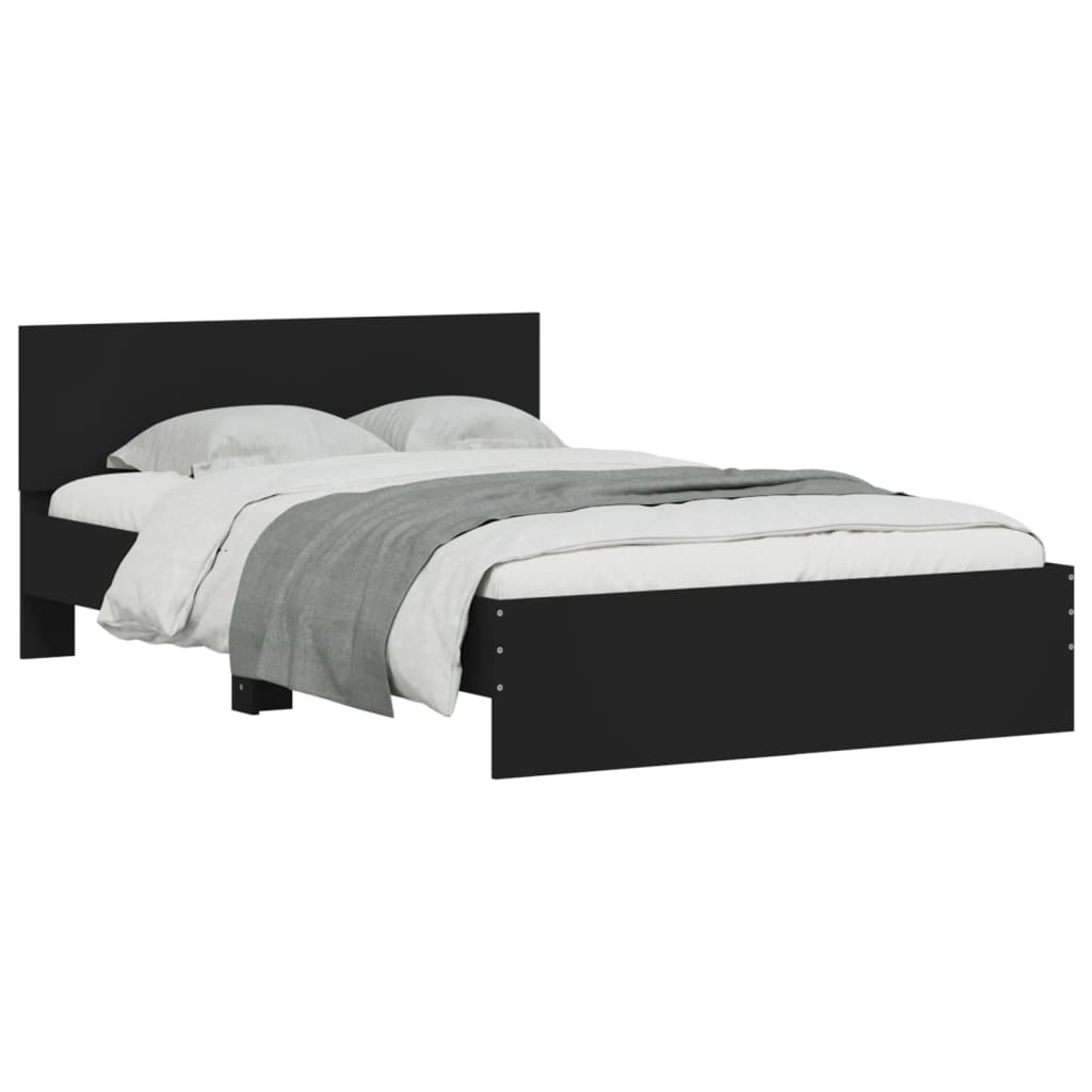 Modern Wooden Double Size 135cm Bed Frame Base With Headboard Wood Beds