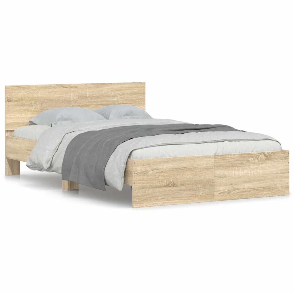 Modern Wooden Double Size 135cm Bed Frame Base With Headboard Wood Beds