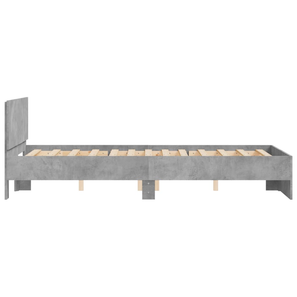 Bed Frame without Mattress Concrete Grey 135x190 cm Double