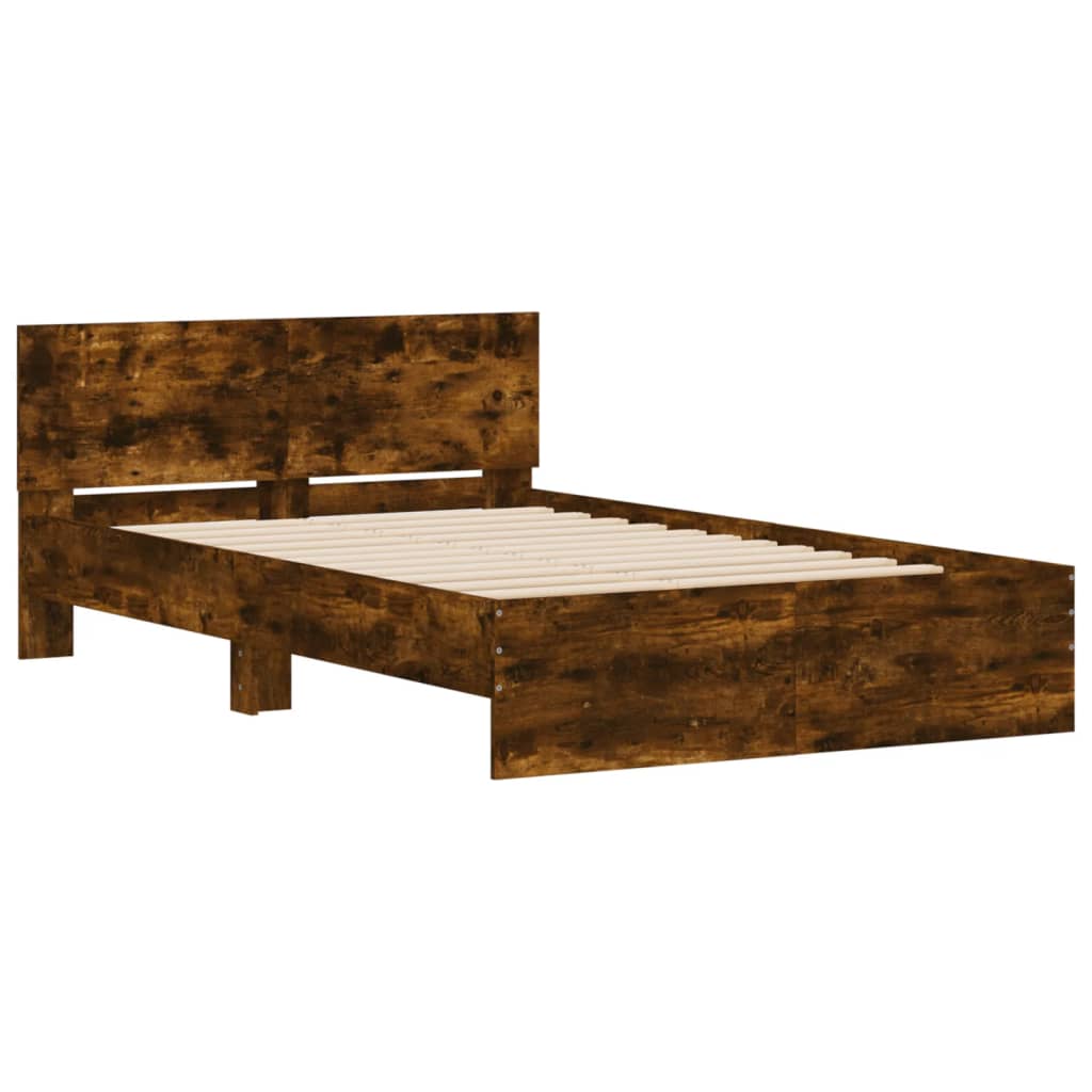 Modern Wooden Double Size 135cm Bed Frame Base With Headboard Wood Beds