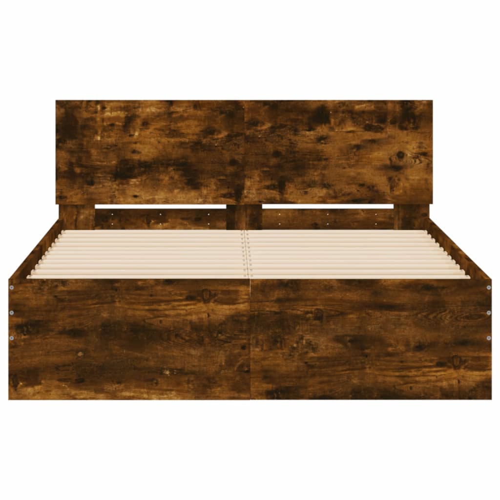 Modern Wooden Double Size 135cm Bed Frame Base With Headboard Wood Beds
