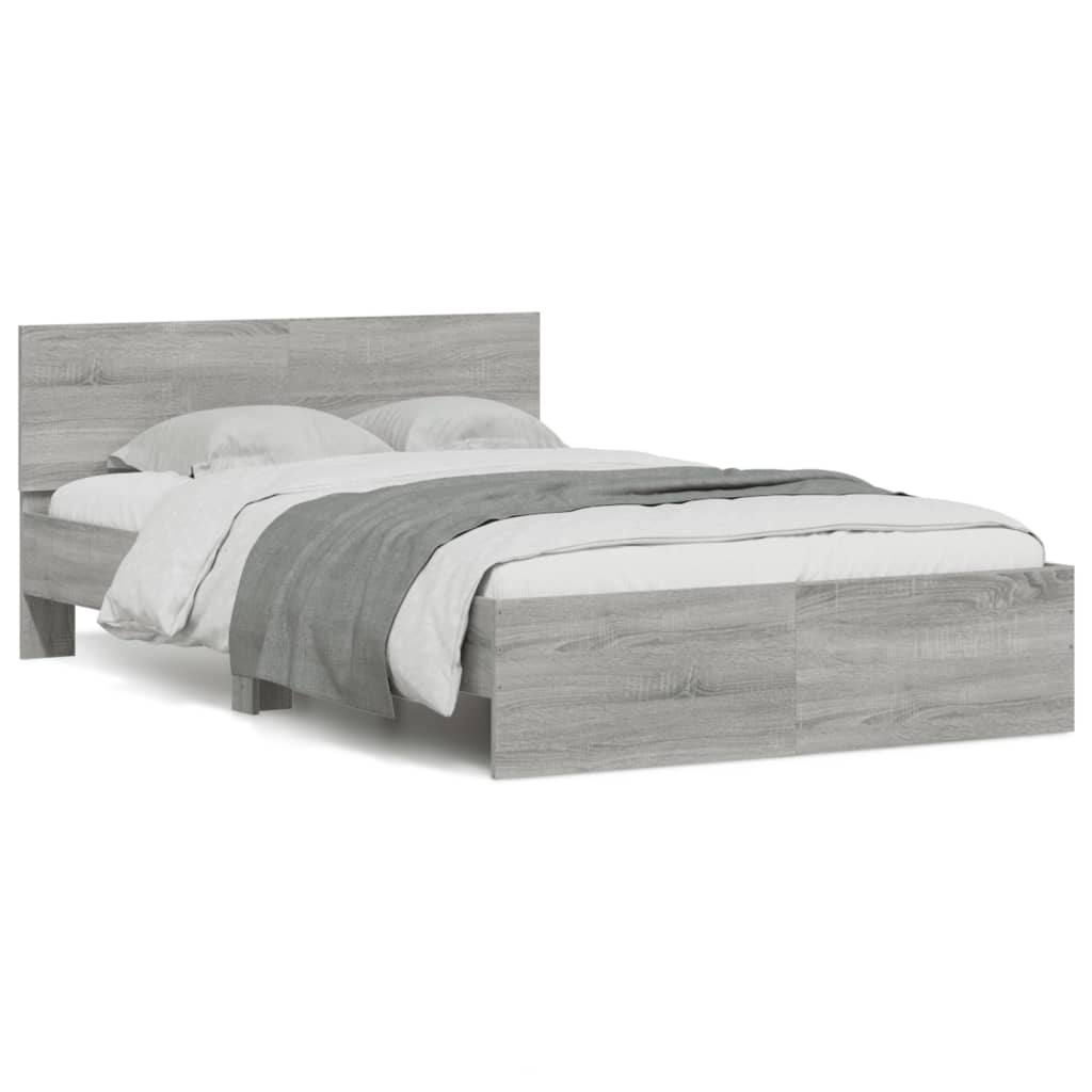 Modern Wooden Double Size 135cm Bed Frame Base With Headboard Wood Beds
