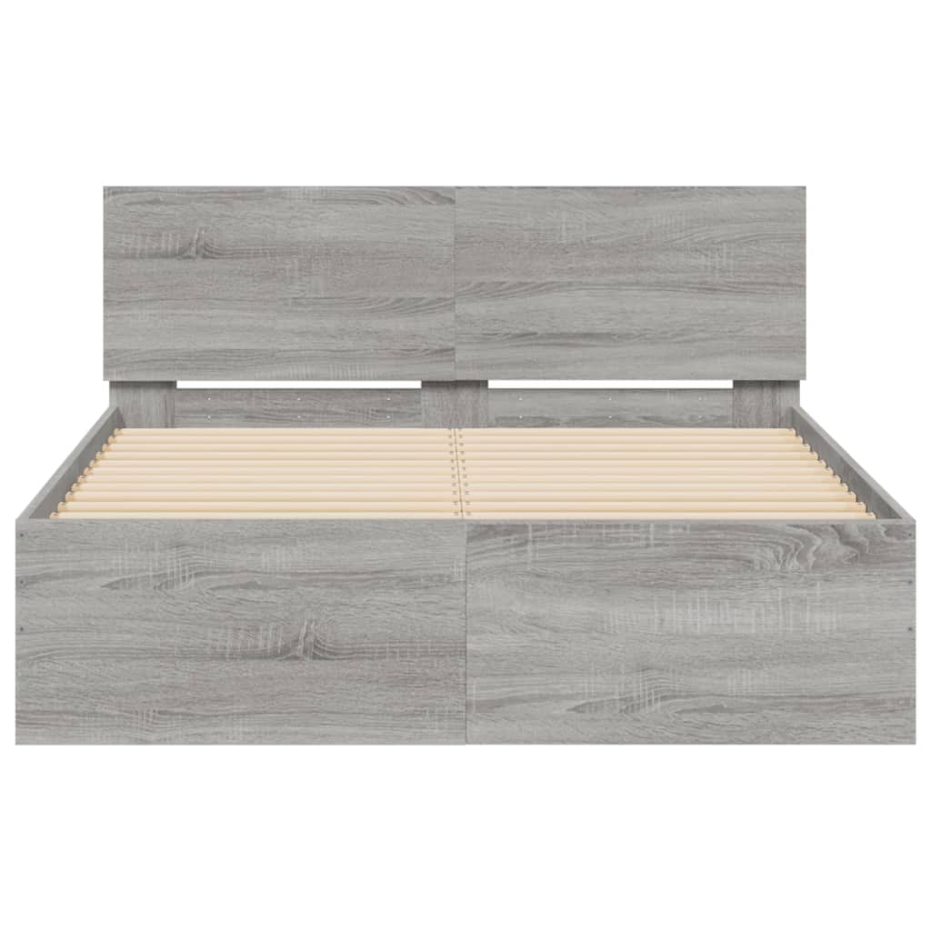 Modern Wooden Double Size 135cm Bed Frame Base With Headboard Wood Beds