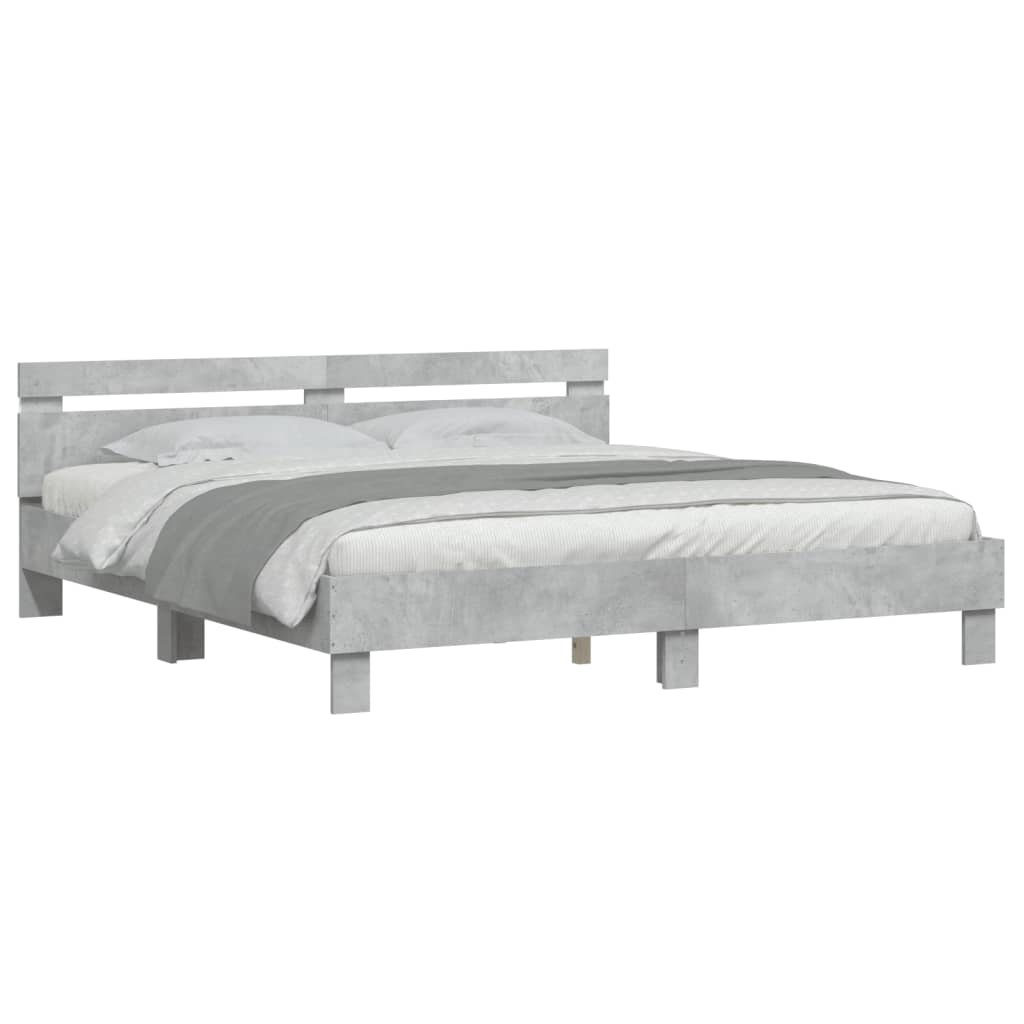 Modern Wooden Emperor Size 2m Bed Frame Base With Headboard & LED Light